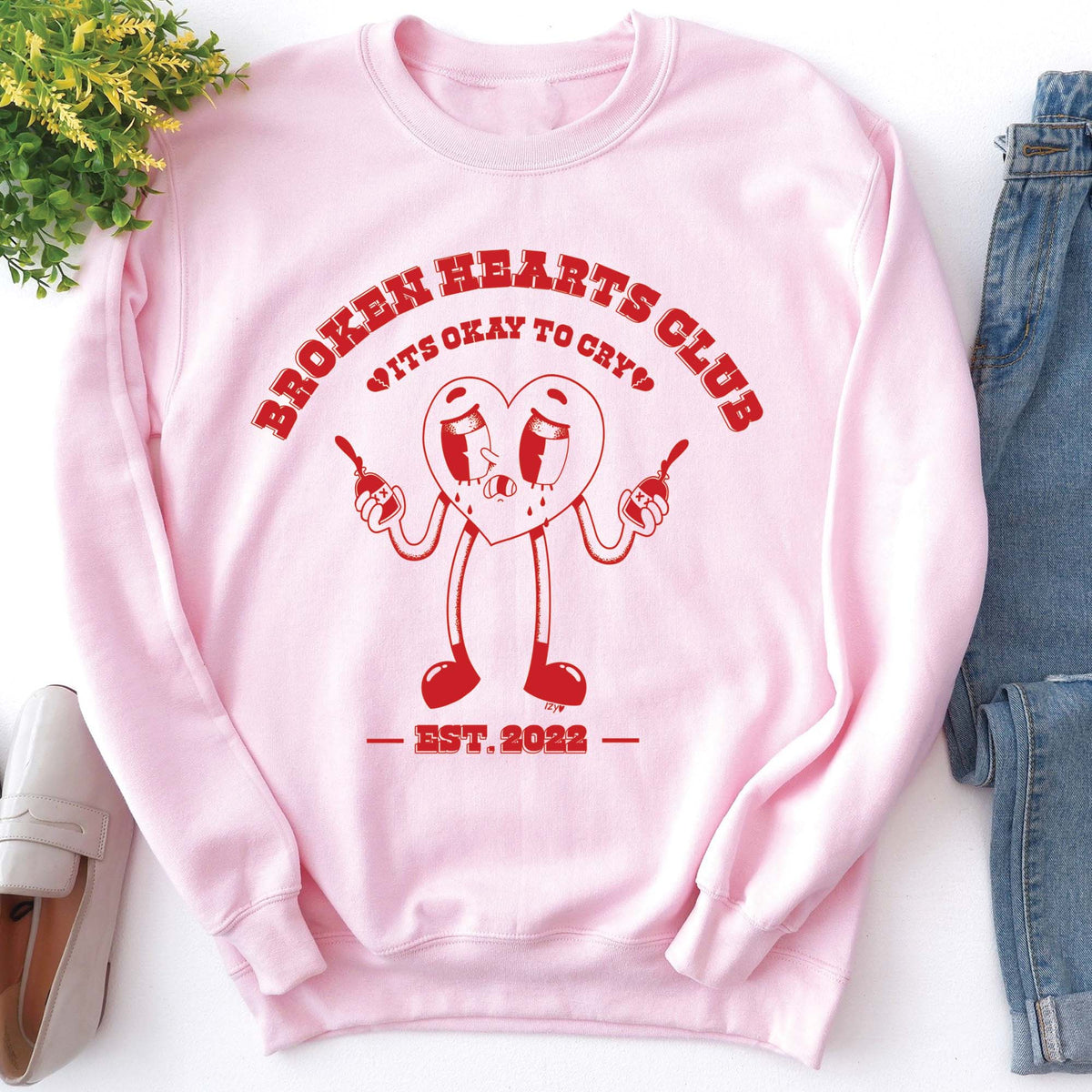 Broken Hearts Club Crewneck Sweater. It s Ok to cry. The Funnel Cake Tree