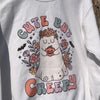 Cute But Creepy Retro Spooky Season Pullover Crewneck Sweatshirt