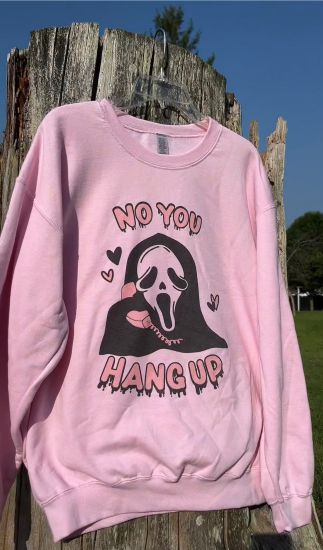 Ghost Face - No You Hang Up Spooky Season Crewneck Sweatshirt
