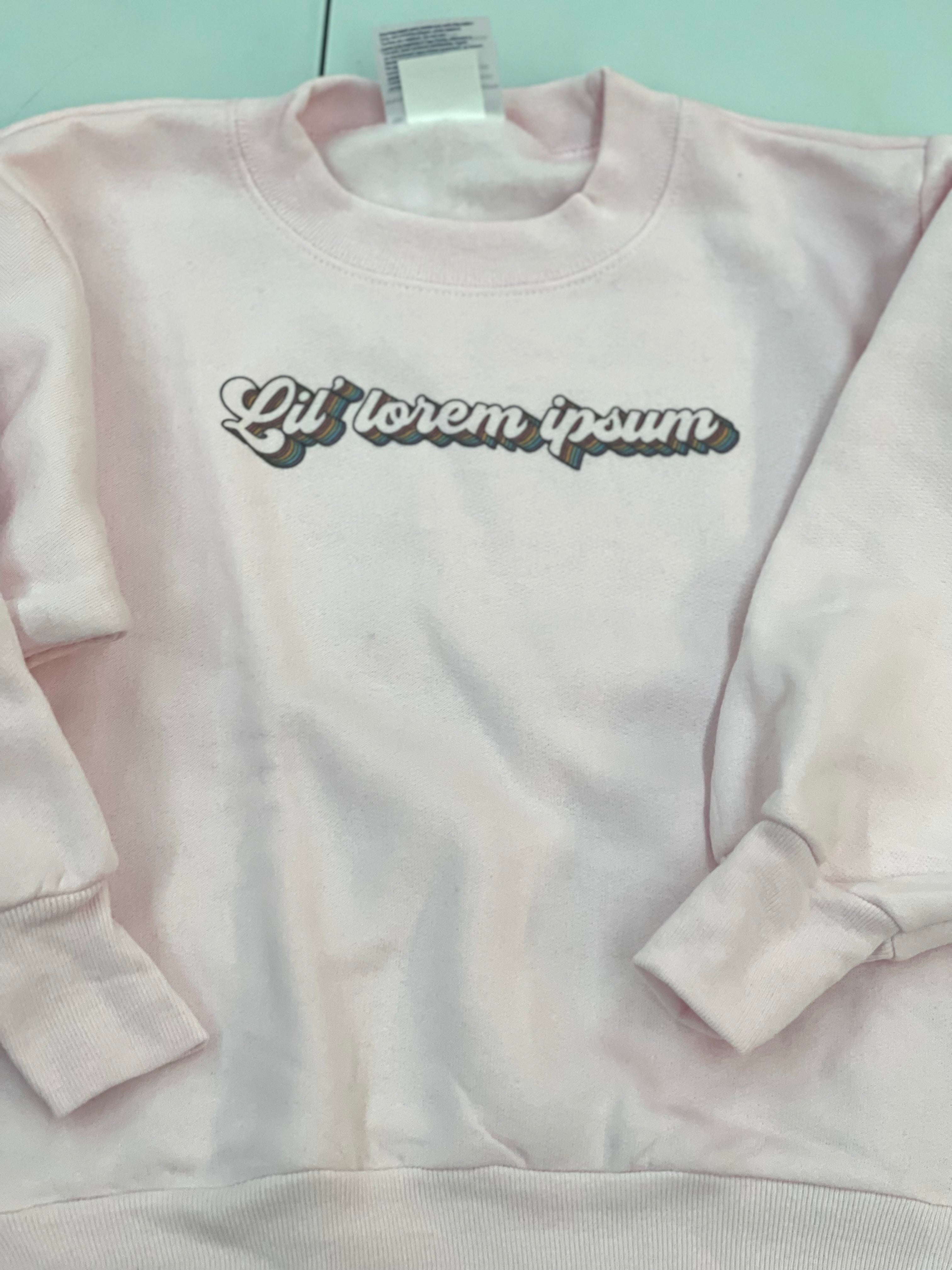 [Warehouse Sale] Sample 'Lil Lorem Ipsum Youth -Pink Sweatshirts