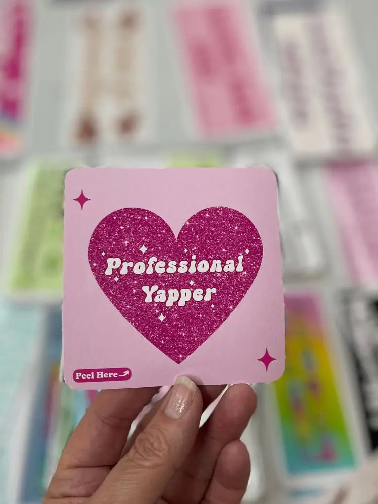 Professional Yapper Pink Heart Sticker