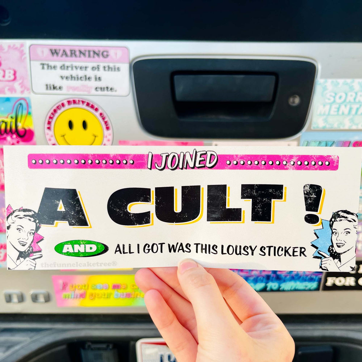 Vinyl bumper sticker I joined a cult and all I got was this lousy sticker