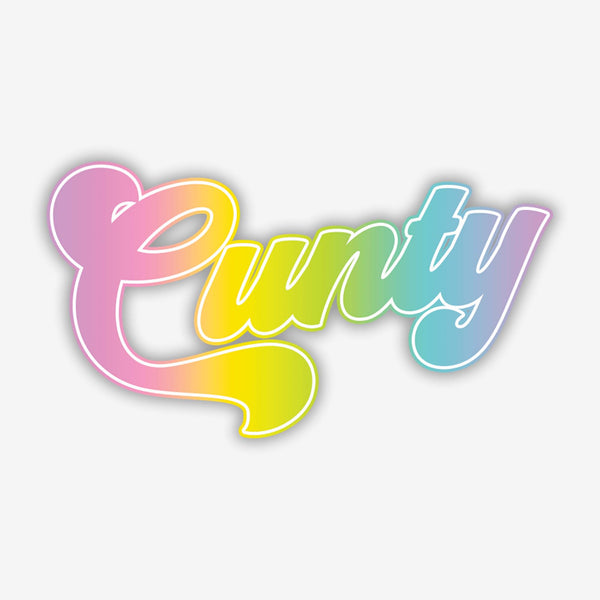 Cunty Waterbottle Rainbow Sticker