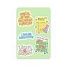 Library Card Bookworm Sticker Sheet on white background