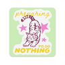 Preparing to Do Nothing Cat Sticker, approximately 3 × 3 inches