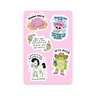 Sarcastic Humor Sticker Sheet on white background