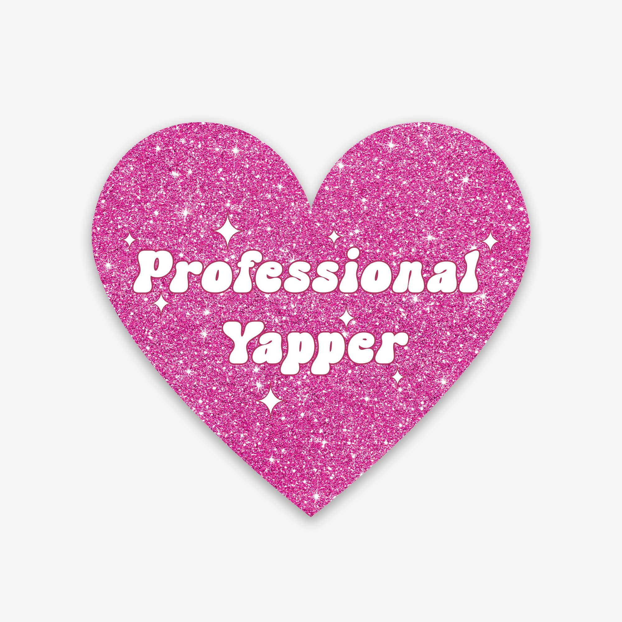 Professional Yapper Pink Heart Sticker