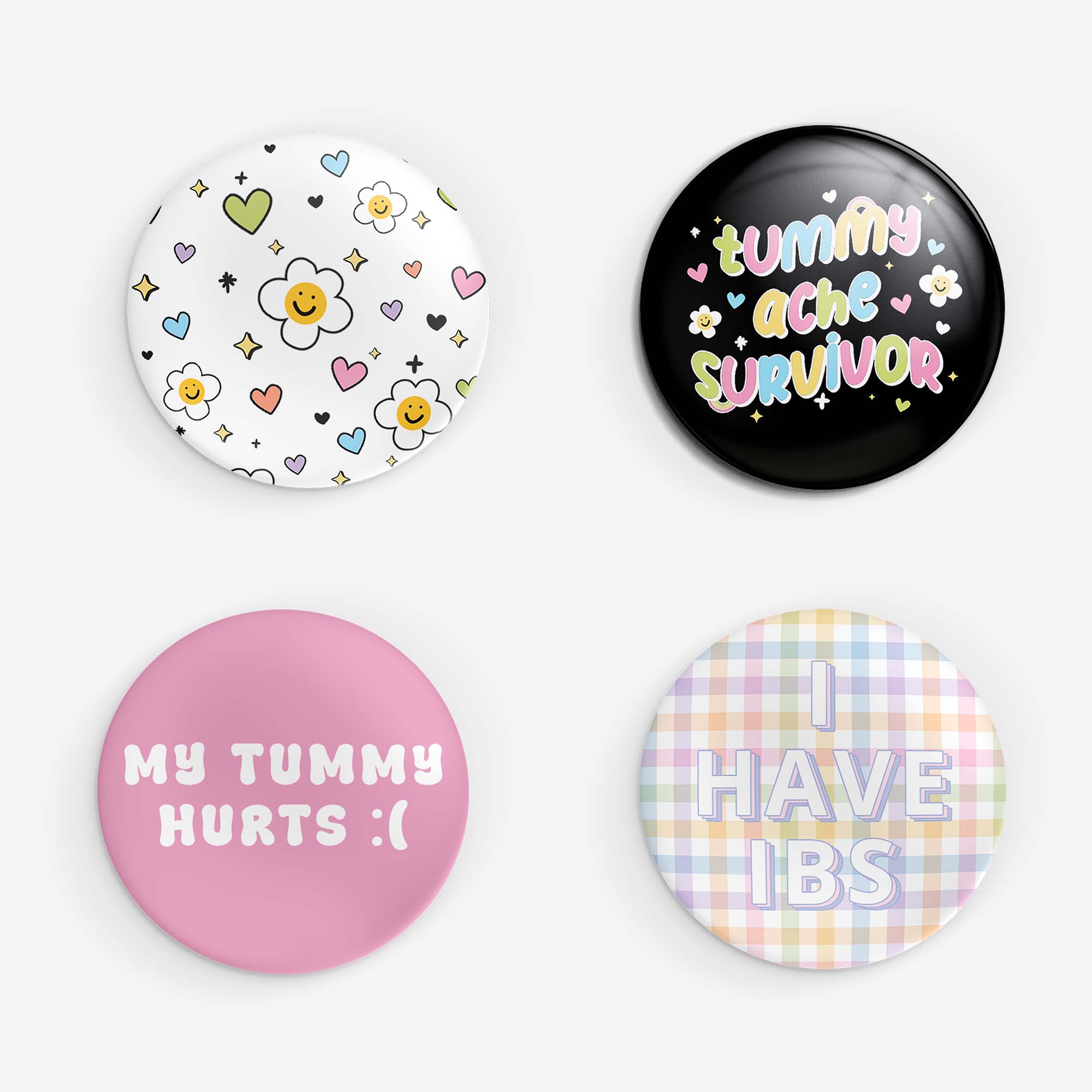 Tummy Ache Survivor Collector Button Pack (4-Pack)