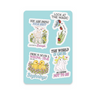 Whimsical Encouragement Animals Sticker Sheet on white background