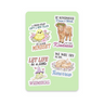 Whimsical Kindness Animals Sticker Sheet on white background