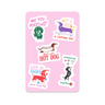 Wiener Dog Puns Sticker Sheet on white background