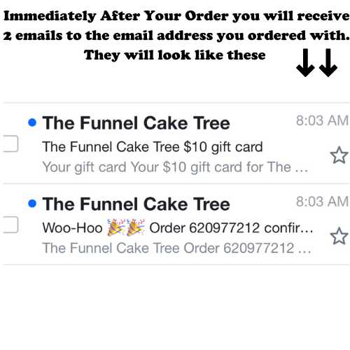 Funnel Cake Tree Gift Cards