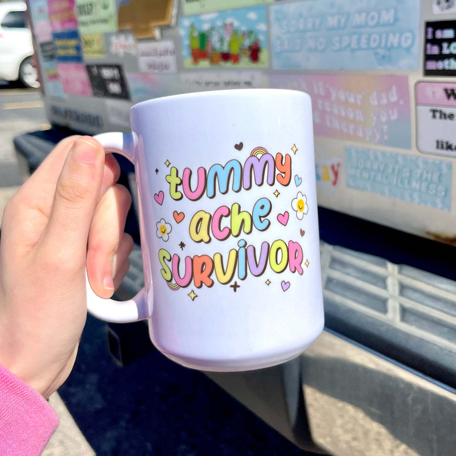 Tummy Ache Survivor Handpressed 15oz Mug