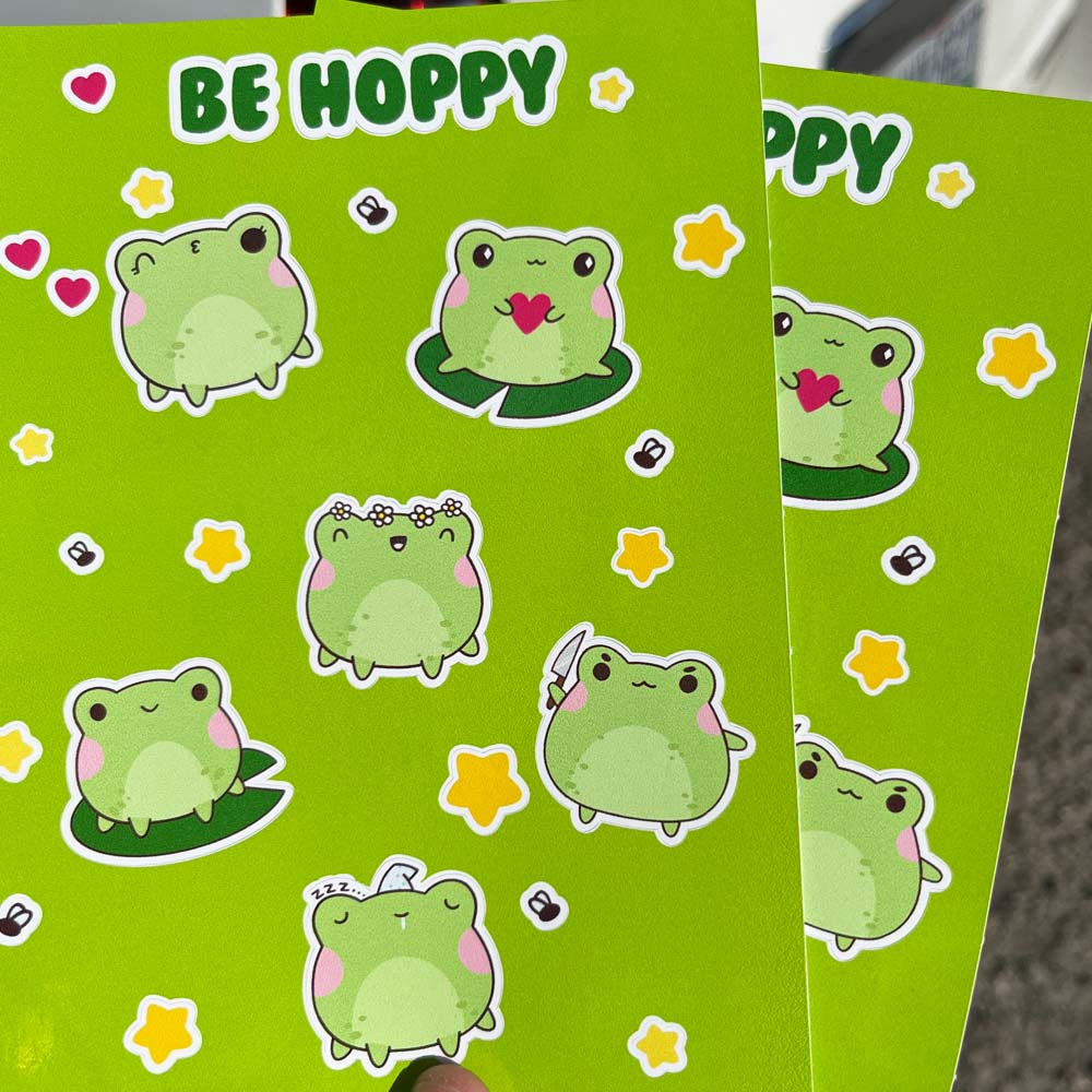 Be Hoppy Frog Sticker Sheet 🐸💖