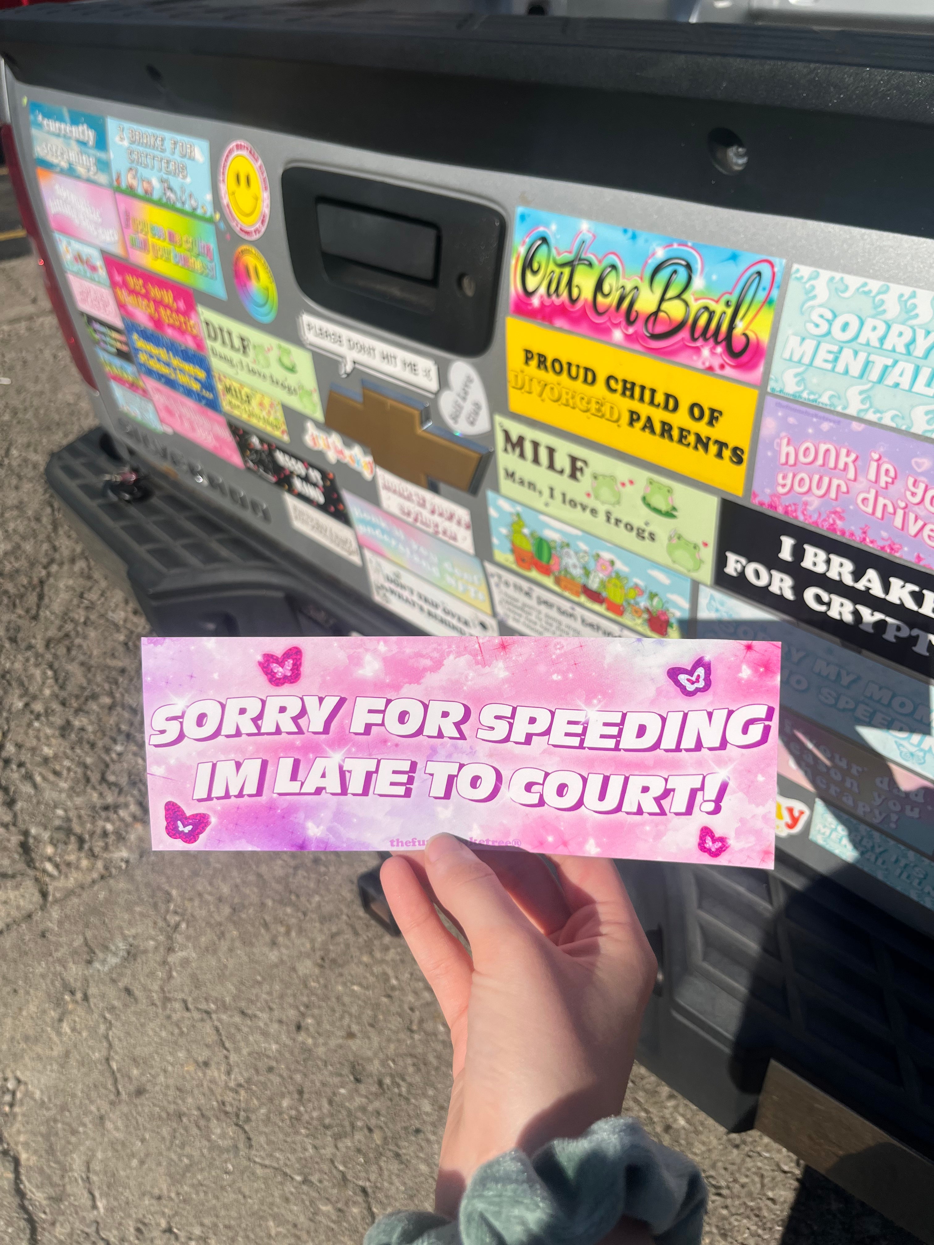 Sorry For Speeding Late To Court Bumper Sticker