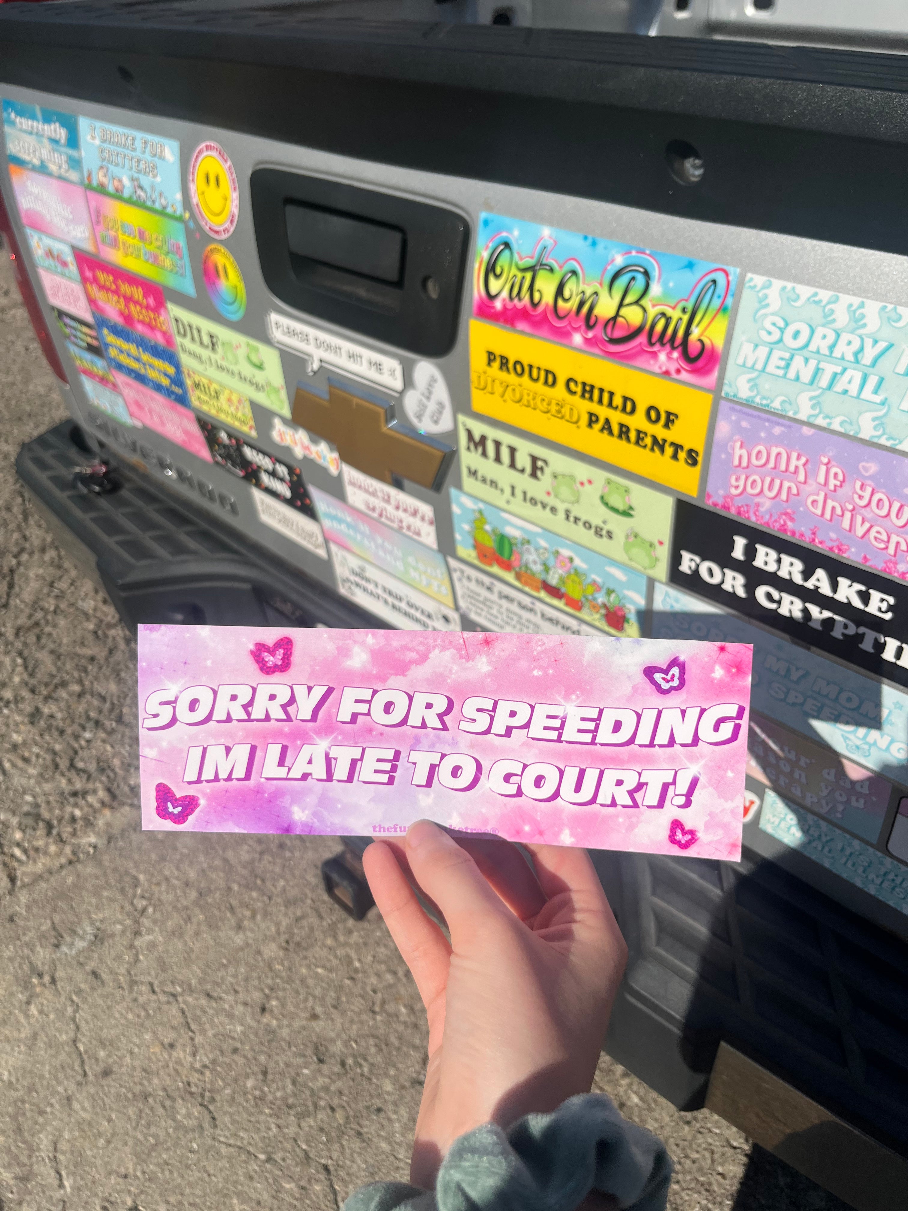 Sorry For Speeding Late To Court Bumper Sticker