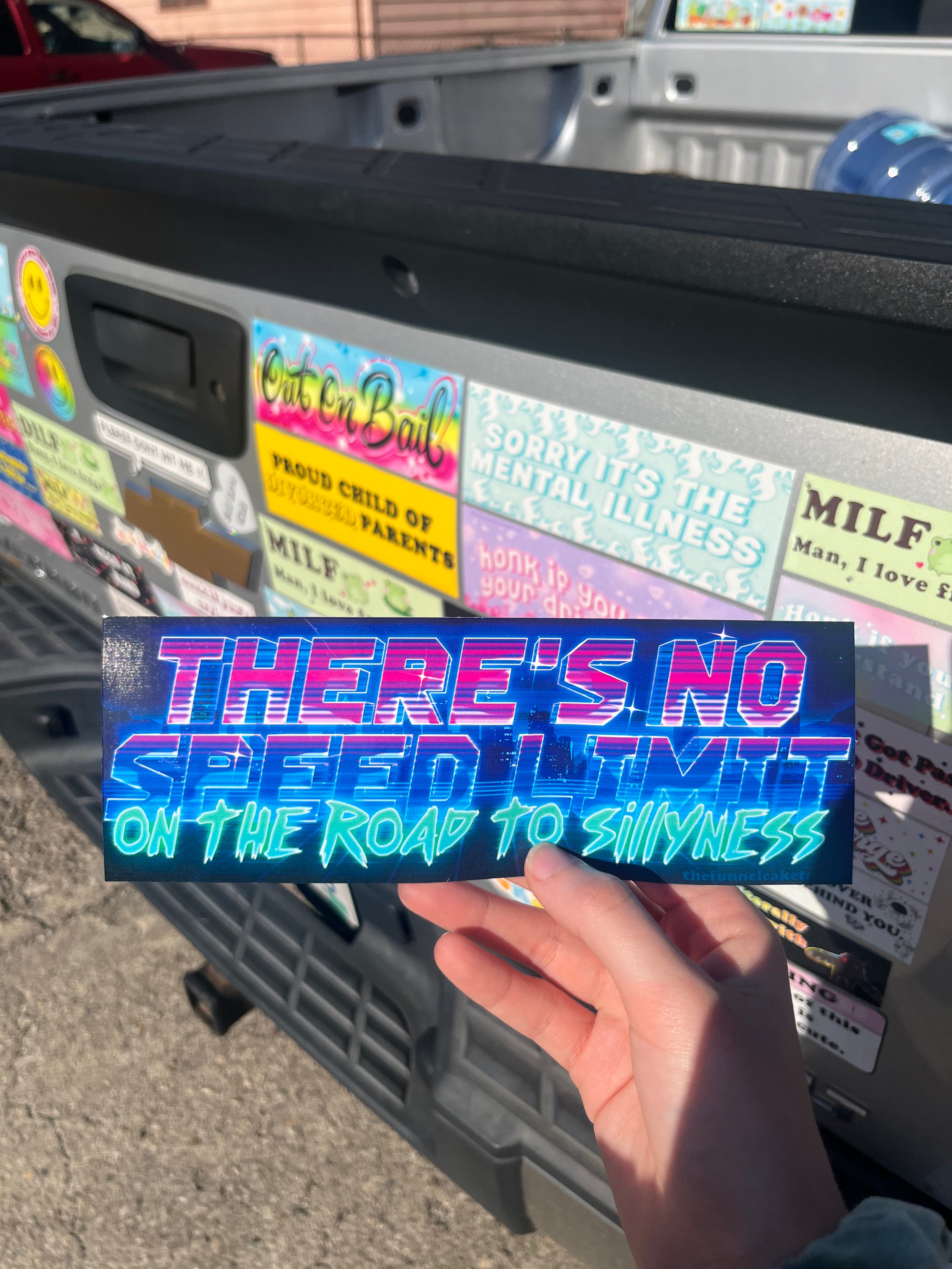 There's No Speedlimit On The Road To Sillyness Bumper Sticker