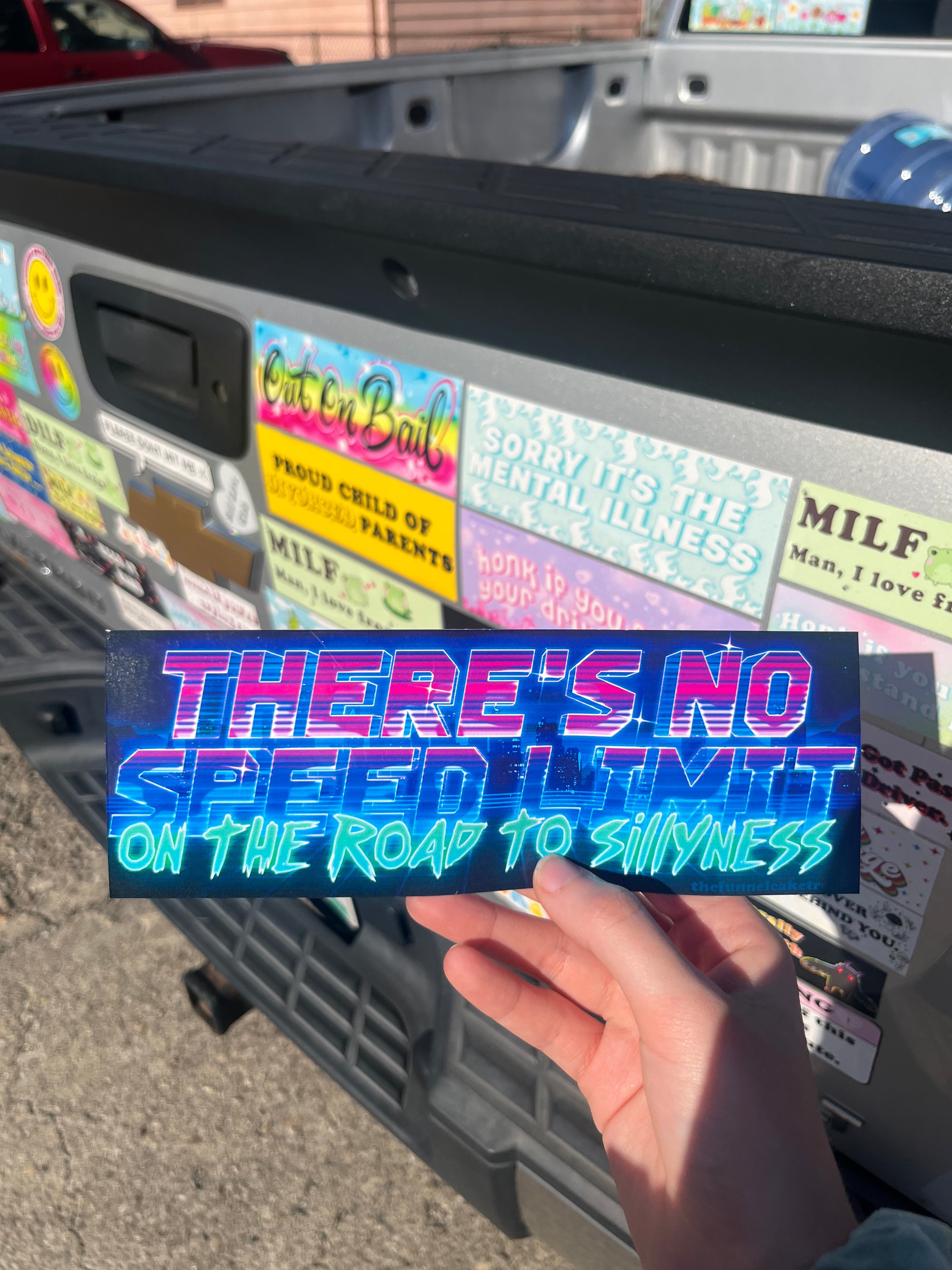 There's No Speedlimit On The Road To Sillyness Bumper Sticker